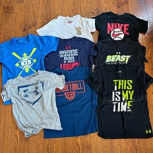 8 youth XS Nike and Under Armor t-shirts.